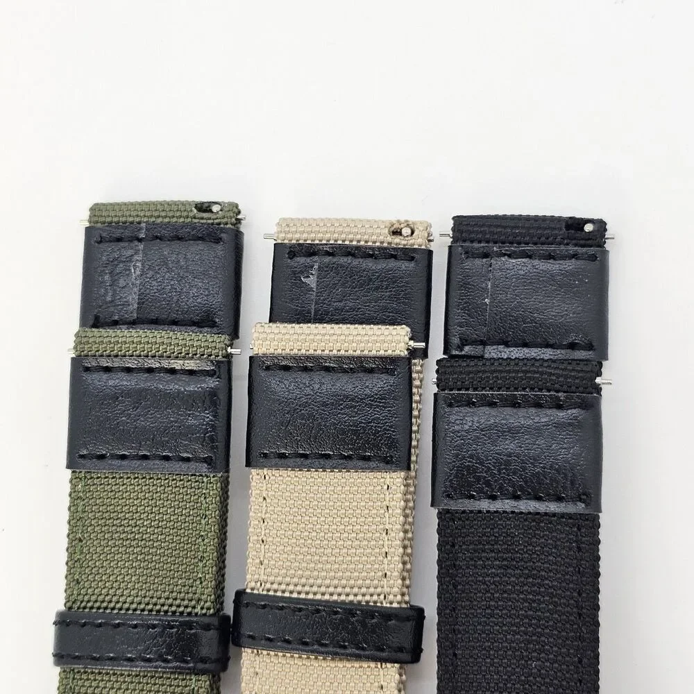 3X‎ Premium Rugged Nylon Canvas Men's Watch Strap Multicolor 22MM Quick-Release